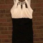 GUC DEB DESIGN WOMENS SZ SMALL EVENING FORMAL DRESS. BLACK CREAM TOP BEADED Photo 0