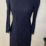 Adrianna Papell Adrianna Papel lace blue dress long sleeves size 8 wedding fancy event Photo 0