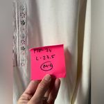 VTG Floral Embroidered Sweatshirt Crewneck Sweater Cream Blue Size M L White Size L Photo 5