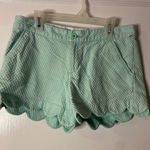 Lilly Pulitzer Buttercup Shorts Women's Size 2 Scalloped Hem Aqua Blue Photo 0