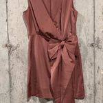NBD Medium Mauve Faerie Front Bow Satin Mini Dress Chic Cocktail New Years Party Photo 0