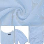 Merokeety Light Blue Puff Sleeve Smocked Dress Photo 1