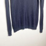 Brandy Melville Ribbed Knit V Neck Pullover Sweater Cotton Navy Blue Photo 2