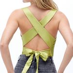 PacSun New with tags  LA Hearts Lime Tie Back Satin Top Size L Photo 1