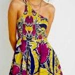 Urban Outfitters outfitter strappy floral NWT smocked Batik Print skater halter dress XS Photo 0