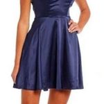 B Darlin NWT B Darling Satin Lace Back Mini Dress Junior Size 11-12 Navy Blue Photo 0