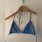 frankie's bikinis Frankis Bikinis Tia Blue Floral Triangle Bikini Top Photo 2