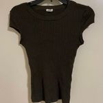 Garage Women’s Dark Green Knit Bodycon Short-Sleeve Shirt Size S (Used) Photo 0