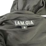 I am gia I.Am.Gia Cyrene Black Ruched Cut Out Ruffle Mini Dress Photo 3