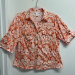 Rebecca Malone Orange and White Patterned Blouse Photo 0
