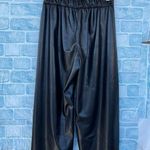 enza costa faux leather wide leg pants size medium Black Photo 3