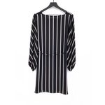 Loft  Long Sleeve Striped Mini Dress Black Cream White S Photo 6