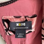 Maeve  by Anthropologie Pink Black Bow Velour A-Line Mini Dress Women XS Coquette Photo 5