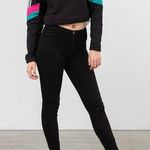 Adidas Black Half-Zip Jacket with Pink and Teal Stripes Photo 2