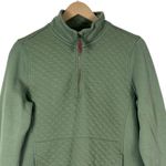 L.L.Bean Pullover Womens M Green Cotton Quilted Half Zip Outdoor Casual Photo 2