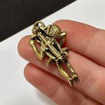 Bubble Bee In Skirt & Hat Gold Tone Pin Funny Novelty Brooch Photo 6