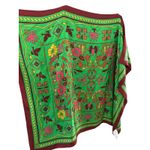 Tory Burch  Silk Scarf Caftan Top Green Splash Size Small Photo 8