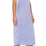 We Wore What New Cowl Neck Satin Slip Midi Dress Slate Blue Size 00 Photo 0