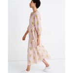 Madewell  Linen Blend Ruffle-Cuff Wrap Dress Fairy Pastel Boho Work Size XS/S Photo 1