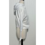 Women's Long Sleeve Pullover Raw‎ Hem Cropped Hoodie Bright White Size Medium Photo 4