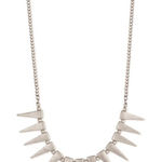 ZAD Silver Spike Statement Necklace Punk Edgy‎ Bold Jewelry Photo 0