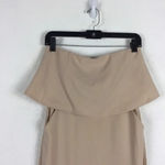 Lulus Lots of Love Beige Strapless Ruffle Bodycon Pencil Midi Dress XS Photo 4