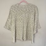 JM Collection  Tan & White 1/2-Sleeve Oversized 2-Button Sweater Cardigan, XL Photo 3