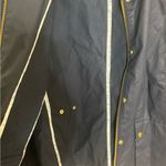 J. Crew Navy Coated Utility Chore Jacket with Brown Collar Blue Size M Photo 4