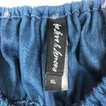 For Love & Lemons Lola Pointelle Crop Top XL Blue Floral Puff Sleeve Cottagecore Photo 5