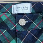 Crown & Ivy Jeans Womens 4 Green Plaid High Waisted Skinny Preppy Classiccore Photo 3