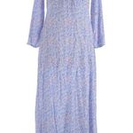 Rixo London Giselle Floral Midi Dress Slit Sweetheart Size M Purple Size M Photo 2