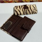Lot Of 2 Real Handmade Animal Print Fur Leather Loop Closure Wallet/Hand Clutch Photo 0