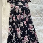 Nostalgia Black and Pink Floral Maxi Dress Size M Photo 0