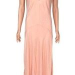 Frame Savannah Sleeveless Maxi Dress Women's Large Pink Clay Denim V-Neck A01 Photo 0