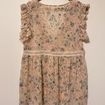 POL  Floral Babydoll Boho Blouse Size Small Top V Neck Pink Spring Lace Dainty Photo 5