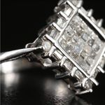 SOLID WHITE GOLD GENUINE DIAMOND .67 CTW INVISIBLE SET PRINCESS CUT RING (7) Photo 2