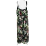 Lane Bryant Strappy Floral Chiffon Tropical Green Black Maxi Dress Size 28 Photo 2