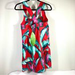 Farm Rio  Summer Foliage Linen Mini Dress Red Medium NWT Photo 7