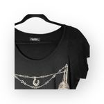 Lauren Moshi Rare: new ✌︎︎ Wanderlust Feather Steer Skull Tee Shirt ✌︎︎ Raw Hem Photo 3