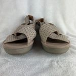 Clarks  Reedly‎ Variel Slingback Platform Wedge Sandals 12 Womens Beige Nubuck Photo 5