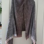Women’s Pink Grey Ombre Paisley Shawl Scarf Wrap One Size EUC Gray Photo 0