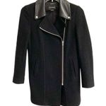 Club Monaco Reeta Italian Wool Leather Moto long jacket women’s S biker trench c Photo 1