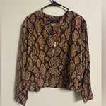 Michael Kors  Snake Print  Zip Up Bomber Jacket Womens Size Large New Lightweight Photo 0