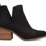 Toms NWT  Everly Black Leather Cutout Heeled Boot  SZ-12 Black Photo 1