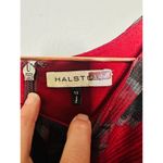 HALSTON Black Red Cherry Floral Print Sheer Sleeveless Tulle Full Skirt Dress 10 Photo 7