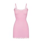 SKIMS  Fits Everybody Lace Slip Dress in Bubblegum Tonal, Size Small Photo 3