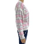 Park Ave. South (M) American VINTAGE 70s White Pink Knit Cardigan Sweater Size M Photo 3