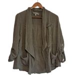 Torrid Cotton Utility Drawstring Anorak Military Olive Green Open Front Jacket Photo 1