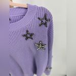 Versona Ontwelfth Lavender Sweater with Rhinestone Stars Size Large Photo 5