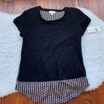 Maison Jules Black Short Sleeve Scoop Neck Top Photo 2